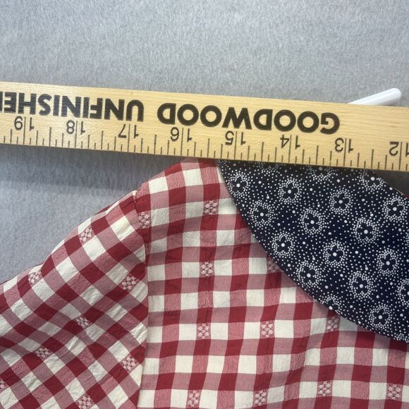 COTTONTAIL ORIGINALS Red Gingham Navy Floral DRESS 14 Vintage 80s 90s Retro Midi - Picture 14 of 16